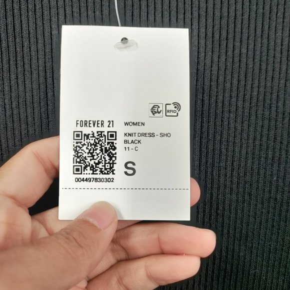 Forever 21 Ribbed Cutout Mini Dress Black, Small - Picture 6 of 11